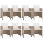 9-piece garden dining set and beige synthetic rattan cushions by vidaXL, Garden sets - Ref: Foro24-42545, Price: 695,56 €, Di...