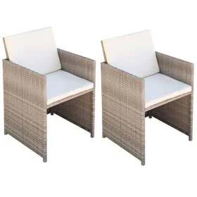 Garden chairs with cushions, 2 units, synthetic beige rattan by vidaXL, Garden chairs - Ref: Foro24-42561, Price: 144,50 €, D...