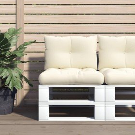 Cojines para sofá de palets 2 unidades tela crema Cojines para sofá de palets 2 unidades tela crema