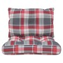 Cojines para palets 2 unidades tela a cuadros rojos