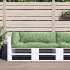 Cojines para palets 3 unidades tela Oxford estampado de hojas Cojines para palets 3 unidades tela Oxford estampado de hojas