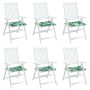 Cojines de silla 6 uds tela estampado de hojas 40x40x3 cm