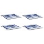 Cojines silla jardín 4 uds tela a rayas azul y blanco 40x40x4cm