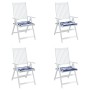 Cojines silla jardín 4 uds tela a rayas azul y blanco 40x40x4cm