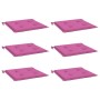 Cojines de silla de jardín 6 uds tela rosa 40x40x4 cm