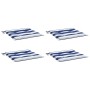 Cojines silla jardín 4 uds tela a rayas azul y blanco 50x50x4cm