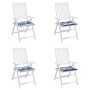 Cojines silla jardín 4 uds tela a rayas azul y blanco 50x50x4cm