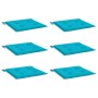 Cojines para silla de jardín 6 uds tela turquesa 50x50x4 cm