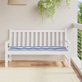 Cojín banco jardín tela Oxford a rayas azul y blanco 150x50x4cm Cojín banco jardín tela Oxford a rayas azul y blanco 150x50x4cm