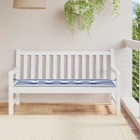 Cojín banco jardín tela Oxford a rayas azul y blanco 150x50x4cm Cojín banco jardín tela Oxford a rayas azul y blanco 150x50x4cm