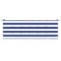 Cojín banco jardín tela Oxford a rayas azul y blanco 150x50x4cm