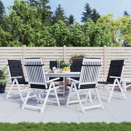 Cojines para sillas de respaldo alto 6 uds tela negra a cuadros