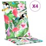 Cojines para sillas con respaldo alto 4 uds tela multicolor