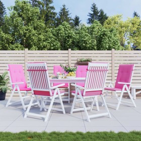 Cojines para sillas con respaldo alto 6 uds tela rosa Cojines para sillas con respaldo alto 6 uds tela rosa