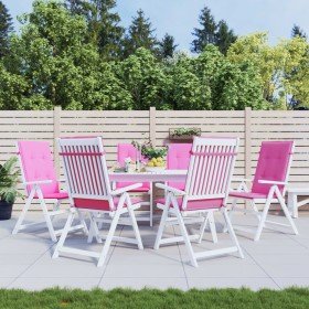 Cojines para sillas con respaldo alto 6 uds tela rosa Cojines para sillas con respaldo alto 6 uds tela rosa