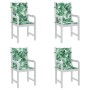 Cojines de silla de respaldo bajo 4 uds tela estampado de hojas