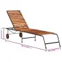 Tumbona ajustable de madera maciza de acacia y patas de acero de vidaXL, Tumbonas - Ref: Foro24-44394, Precio: 97,19 €, Descu...