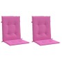 Cojines para silla con respaldo bajo 2 uds tela rosa