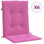 Cojines para silla con respaldo bajo 6 uds tela rosa
