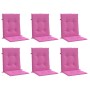 Cojines para silla con respaldo bajo 6 uds tela rosa