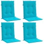 Cojines para silla con respaldo bajo 4 uds tela turquesa