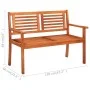 Banco de jardín de 2 plazas madera maciza eucalipto 120 cm de vidaXL, Bancos de jardín - Ref: Foro24-44398, Precio: 179,26 €,...