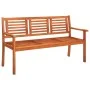 Banco de jardín 3 plazas madera maciza de eucalipto 150 cm de vidaXL, Bancos de jardín - Ref: Foro24-44399, Precio: 186,19 €,...