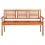 Banco de jardín 3 plazas madera maciza de eucalipto 150 cm de vidaXL, Bancos de jardín - Ref: Foro24-44399, Precio: 186,19 €,...