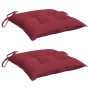 Cojines silla de jardín 2 uds tela Oxford rojo tinto 40x40x7 cm