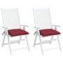 Cojines silla de jardín 2 uds tela Oxford rojo tinto 40x40x7 cm