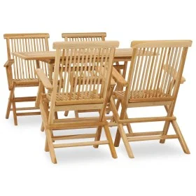 5-piece solid teak wood garden dining set by vidaXL, Garden sets - Ref: Foro24-44686, Price: 441,61 €, Discount: %