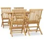 Conjunto de comedor de jardín 5 piezas madera maciza de teca de vidaXL, Conjuntos de jardín - Ref: Foro24-44686, Precio: 441,...