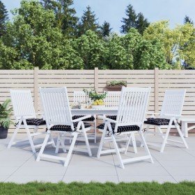 Cojines para silla 6 uds tela a cuadros negro 40x40x7 cm Cojines para silla 6 uds tela a cuadros negro 40x40x7 cm