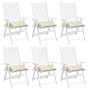 Cojines sillas de jardín 6 uds tela Oxford crema 50x50x7 cm