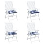 Cojines de silla 4 uds tela Oxford rayas azul blanco 50x50x7 cm