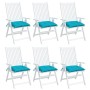Cojines de silla 6 uds tela Oxford turquesa 50x50x7 cm