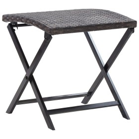Folding synthetic rattan stool in brown by vidaXL, Outdoor ottomans - Ref: Foro24-45772, Price: 50,80 €, Discount: %