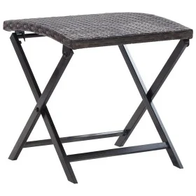 Folding synthetic rattan stool in brown by vidaXL, Outdoor ottomans - Ref: Foro24-45772, Price: 53,82 €, Discount: %