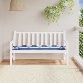 Cojín banco jardín tela Oxford a rayas azul y blanco 150x50x7cm Cojín banco jardín tela Oxford a rayas azul y blanco 150x50x7cm