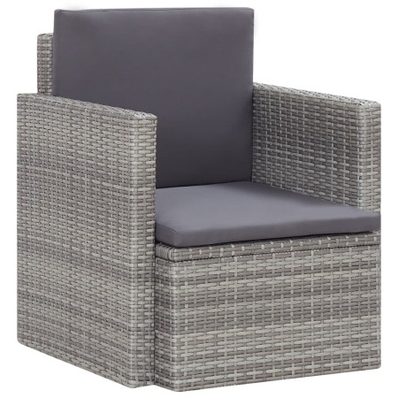 Gartensessel mit grauen synthetischen Rattankissen von vidaXL, Gartenstühle - Ref: Foro24-45781, Preis: 117,81 €, Rabatt: %