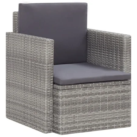 Gartensessel mit grauen synthetischen Rattankissen von vidaXL, Gartenstühle - Ref: Foro24-45781, Preis: 112,45 €, Rabatt: %