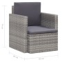Gartensessel mit grauen synthetischen Rattankissen von vidaXL, Gartenstühle - Ref: Foro24-45781, Preis: 117,81 €, Rabatt: %