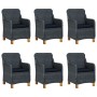 Set comedor jardín 7 pzas cojines ratán sintético gris oscuro