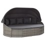Graue Gartenliege mit Baldachin aus synthetischem Rattan von vidaXL, Betten im Freien - Ref: Foro24-46093, Preis: 731,08 €, R...