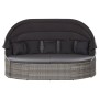 Graue Gartenliege mit Baldachin aus synthetischem Rattan von vidaXL, Betten im Freien - Ref: Foro24-46093, Preis: 731,08 €, R...