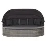 Gray Synthetic Rattan Canopy Garden Lounger by vidaXL, Outdoor beds - Ref: Foro24-46093, Price: 731,48 €, Discount: %