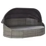 Gray Synthetic Rattan Canopy Garden Lounger by vidaXL, Outdoor beds - Ref: Foro24-46093, Price: 731,48 €, Discount: %