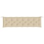 Cojines de banco de jardín 2 uds tela Oxford beige 200x50x7 cm