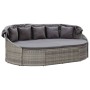Graue Gartenliege mit Baldachin aus synthetischem Rattan von vidaXL, Betten im Freien - Ref: Foro24-46093, Preis: 731,08 €, R...