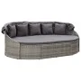 Graue Gartenliege mit Baldachin aus synthetischem Rattan von vidaXL, Betten im Freien - Ref: Foro24-46093, Preis: 731,48 €, R...